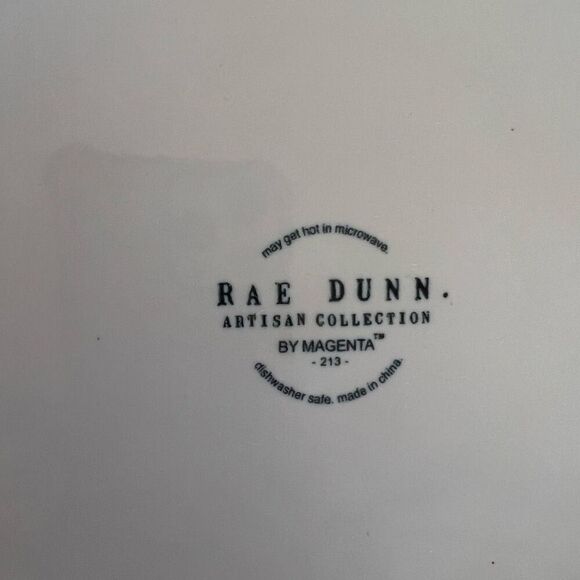 Rae Dunn by Magenta Off-White Red Interior Enjoy Ceramic Pet Dish Bowl One Size - Picture 4 of 7